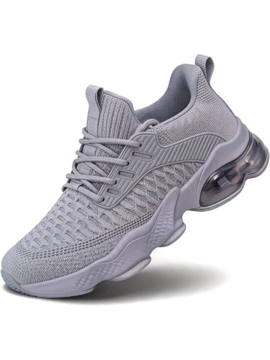 Shoes - Women's Grey Work Athletic Trainers Air Running Casual Slip On Walking Sneaker